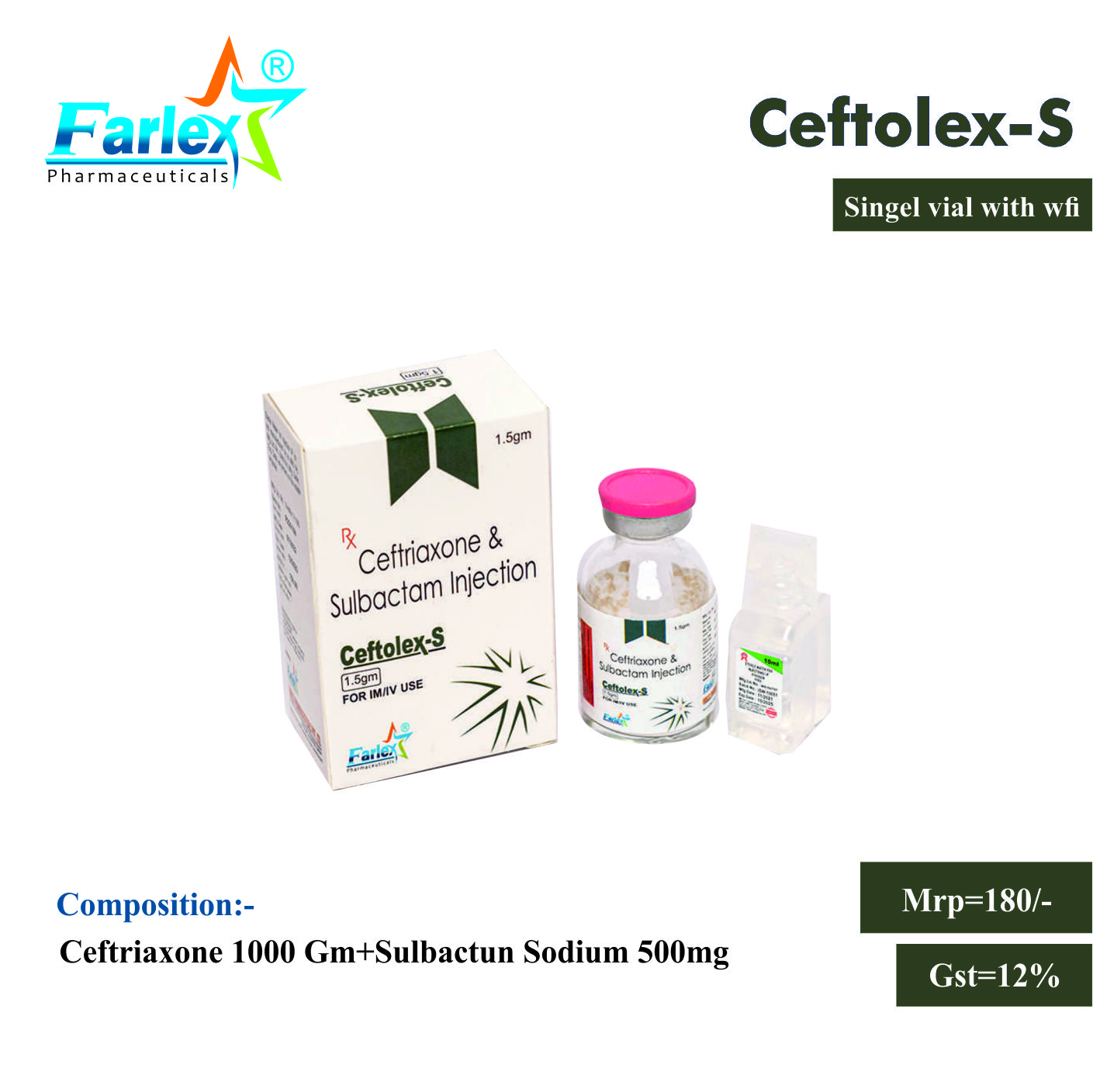 CEFTOLEX-S- 1.5GM